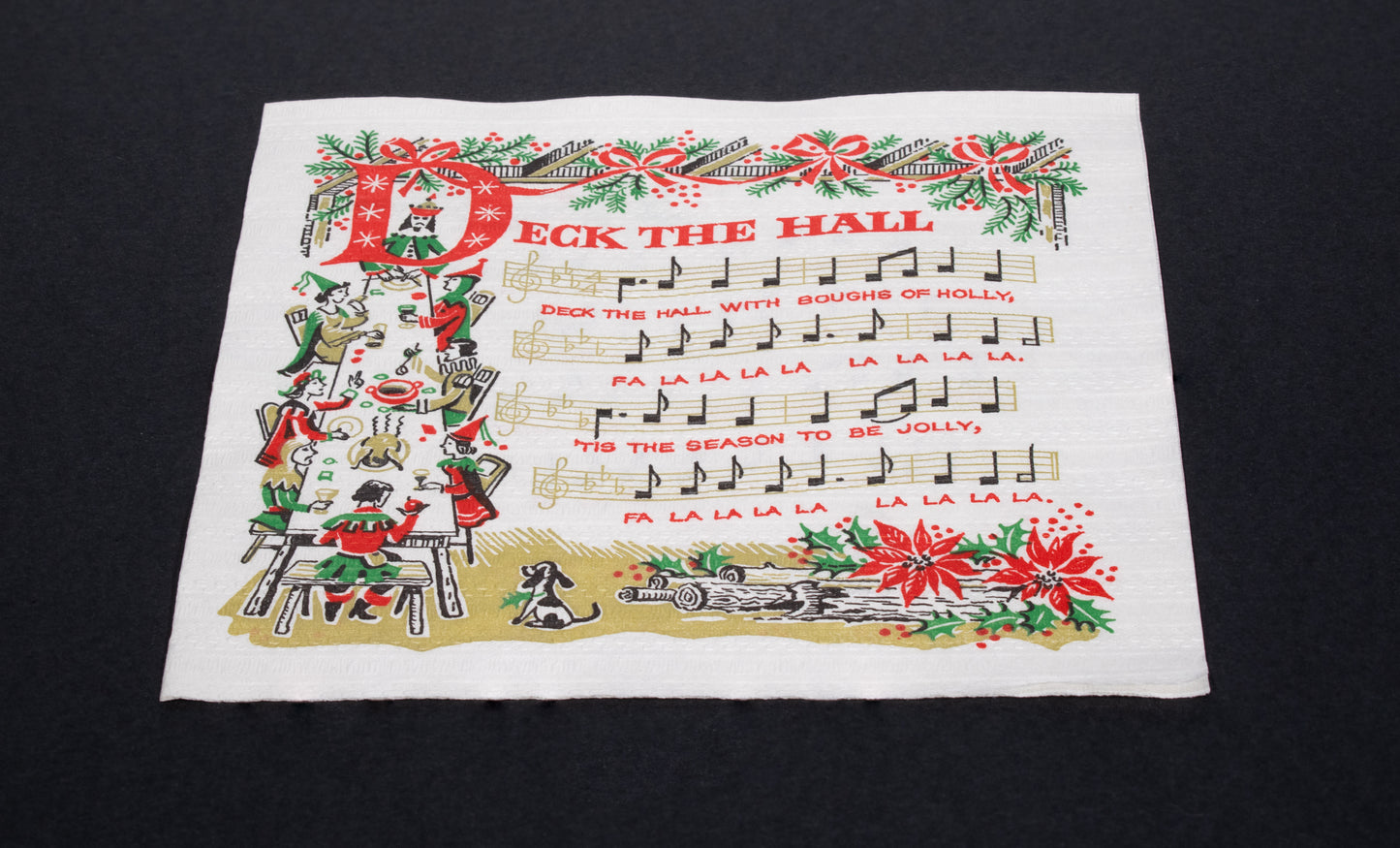 Deck the Halls Christmas Carol Napkin
