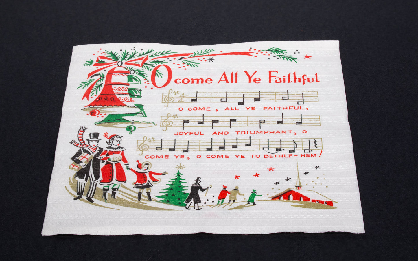 O Come All Ye Faithful Christmas Carol Napkin