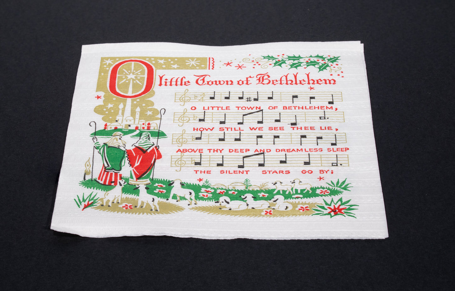 O Little Town of Bethlehem Christmas Carol Napkin