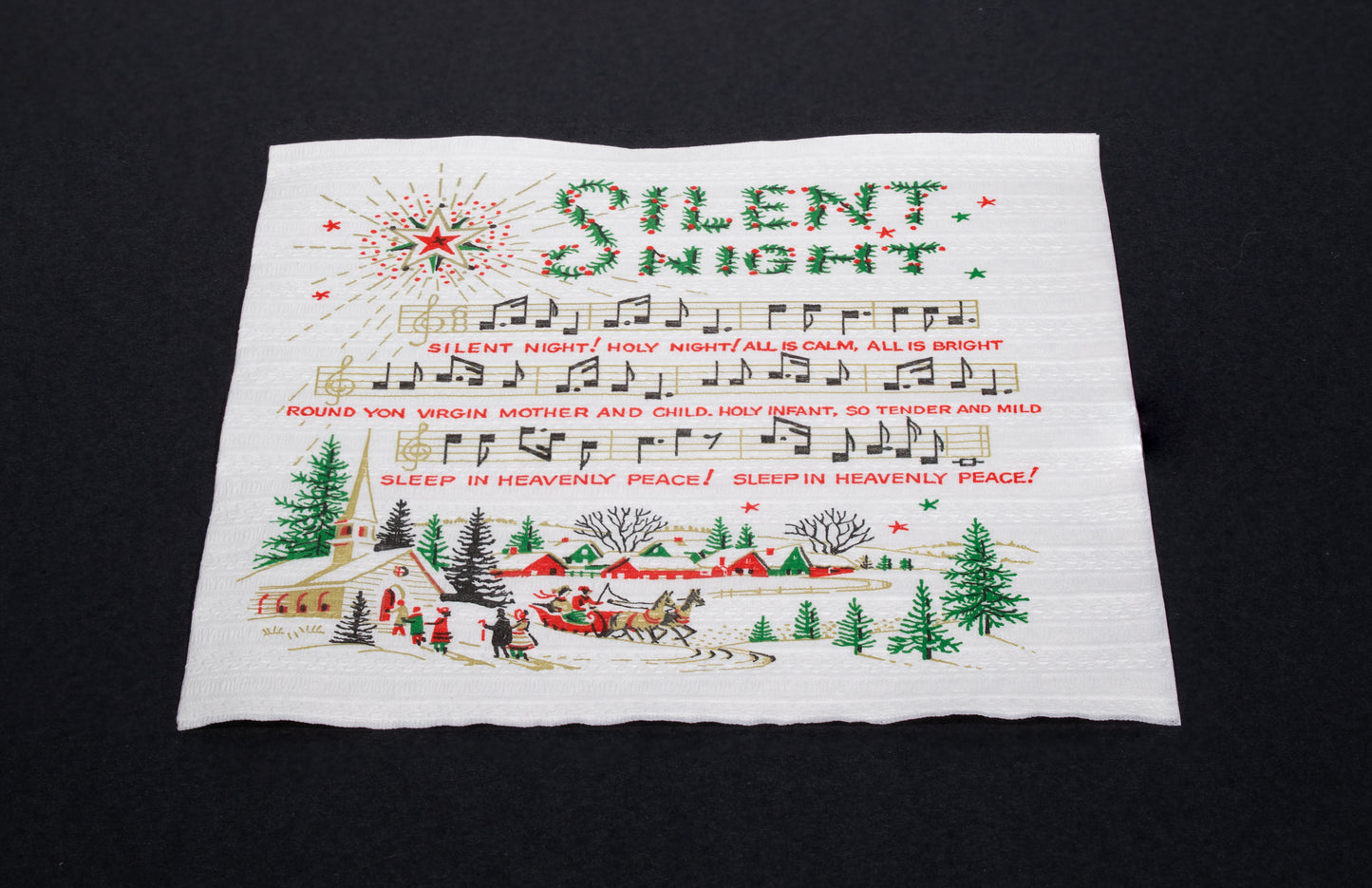 Silent Night Christmas Carol Napkin
