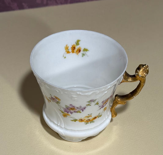 Antique German Carl Tielsch Embossed Floral Gilt Demitasse Cup