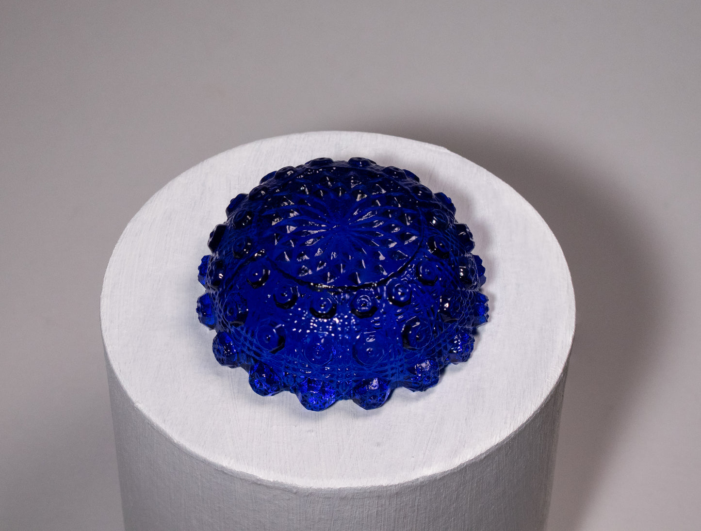 Cobalt Blue Pressed Glass Open Salt Dip
