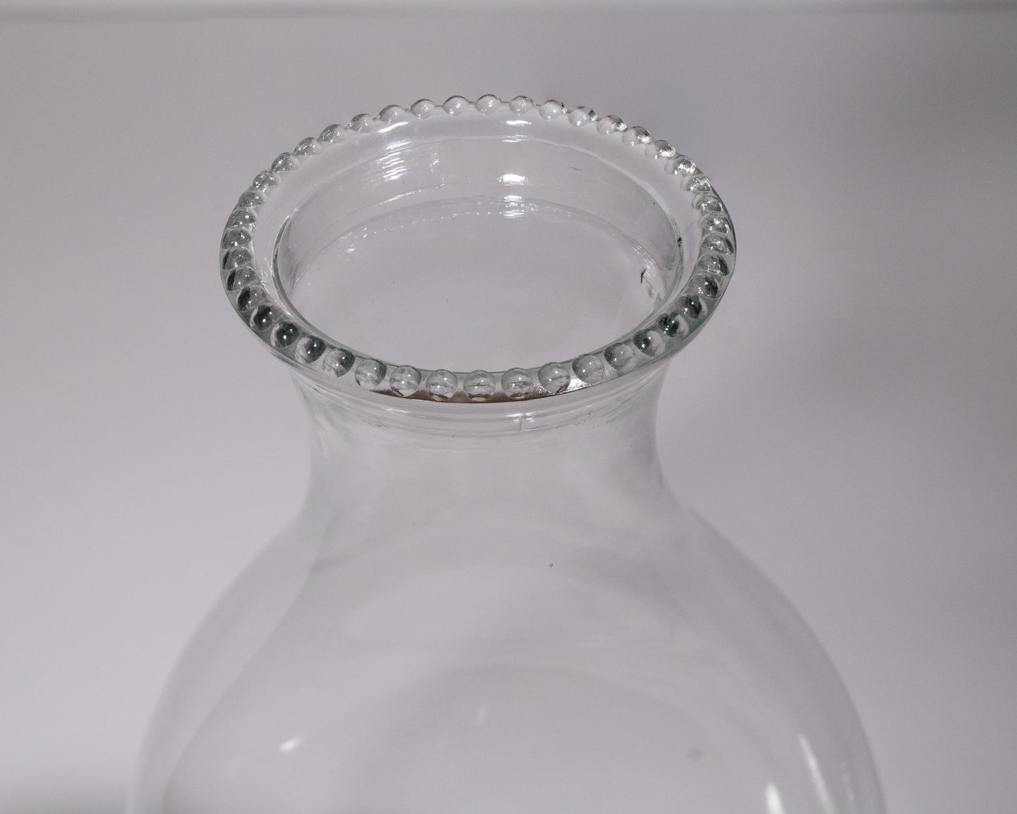 Clear Glass Oil Lamp Chimney with Beaded Top