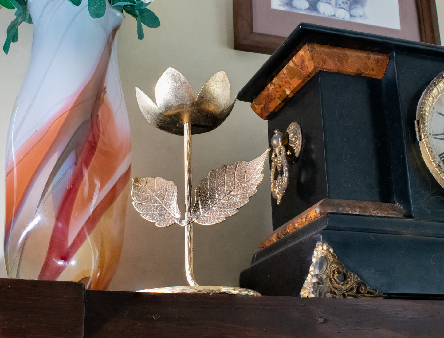 Avon Flower/Tulip Metal Candle Holder