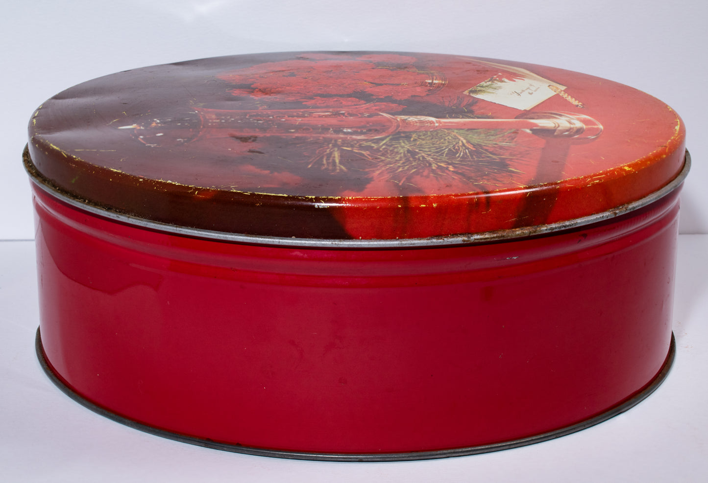 Red Candle Christmas Tin