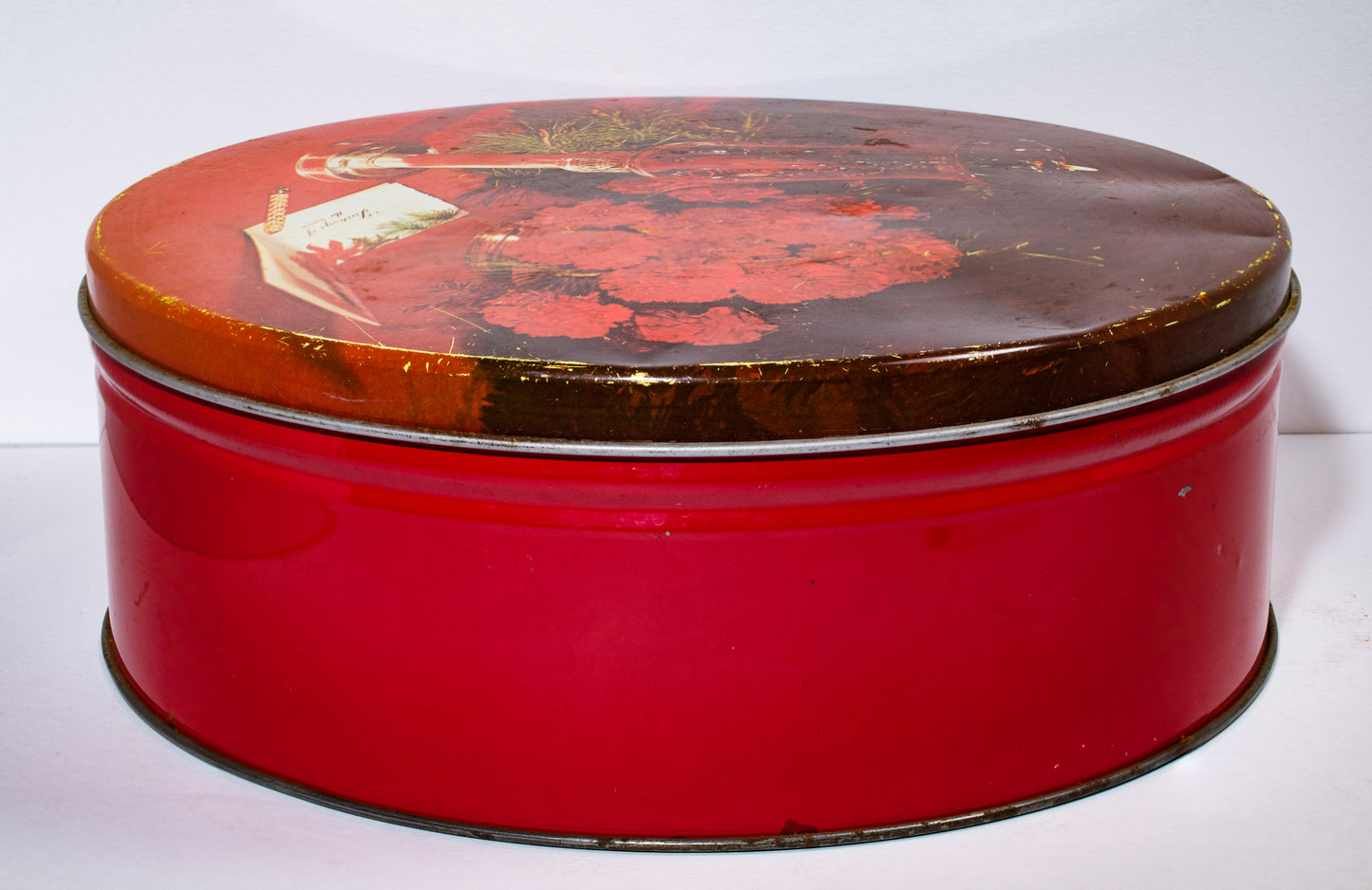 Red Candle Christmas Tin