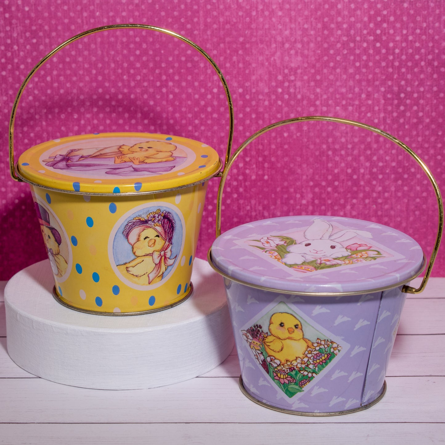 1988 Dakin Springtime Pails Chick Rabbit Easter