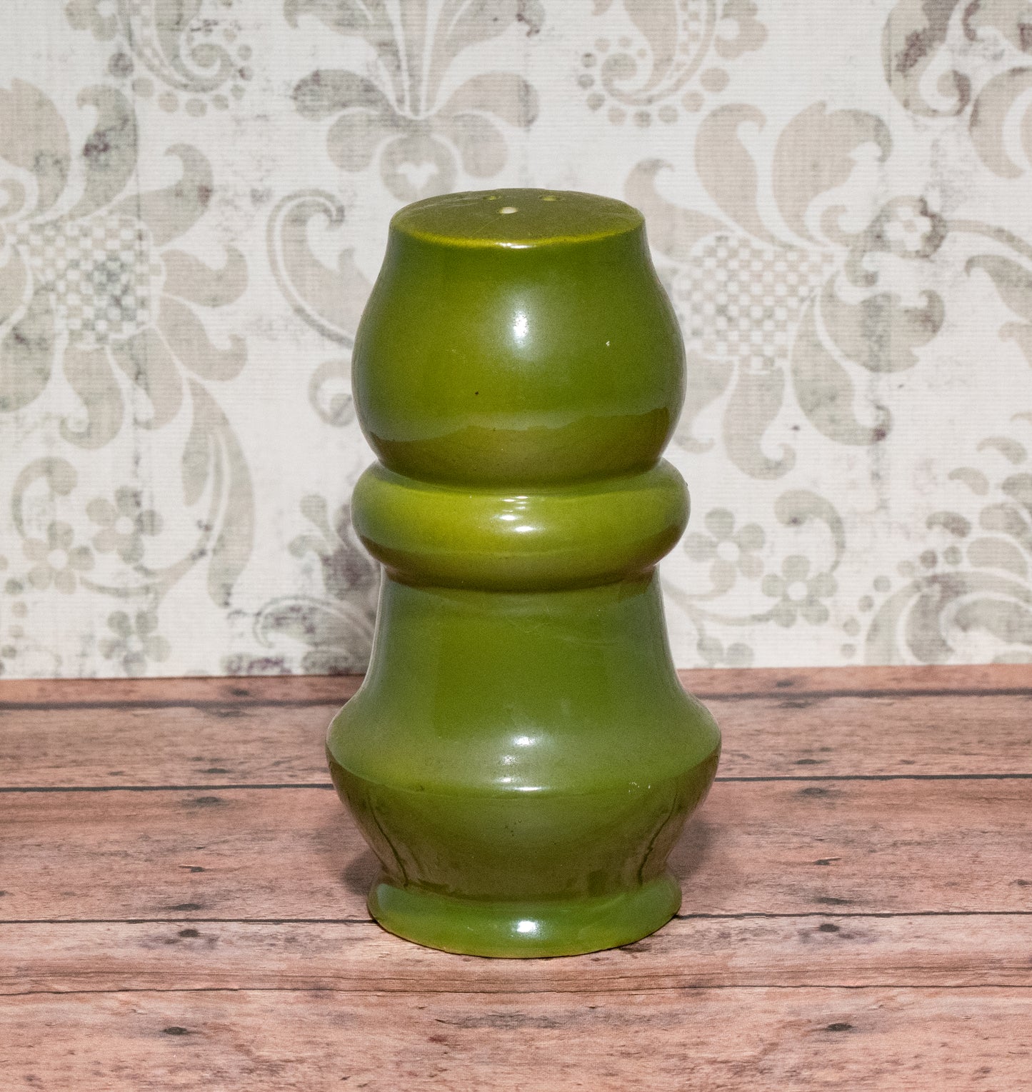 Vintage Avocado Green Ceramic Salt Pepper Shaker