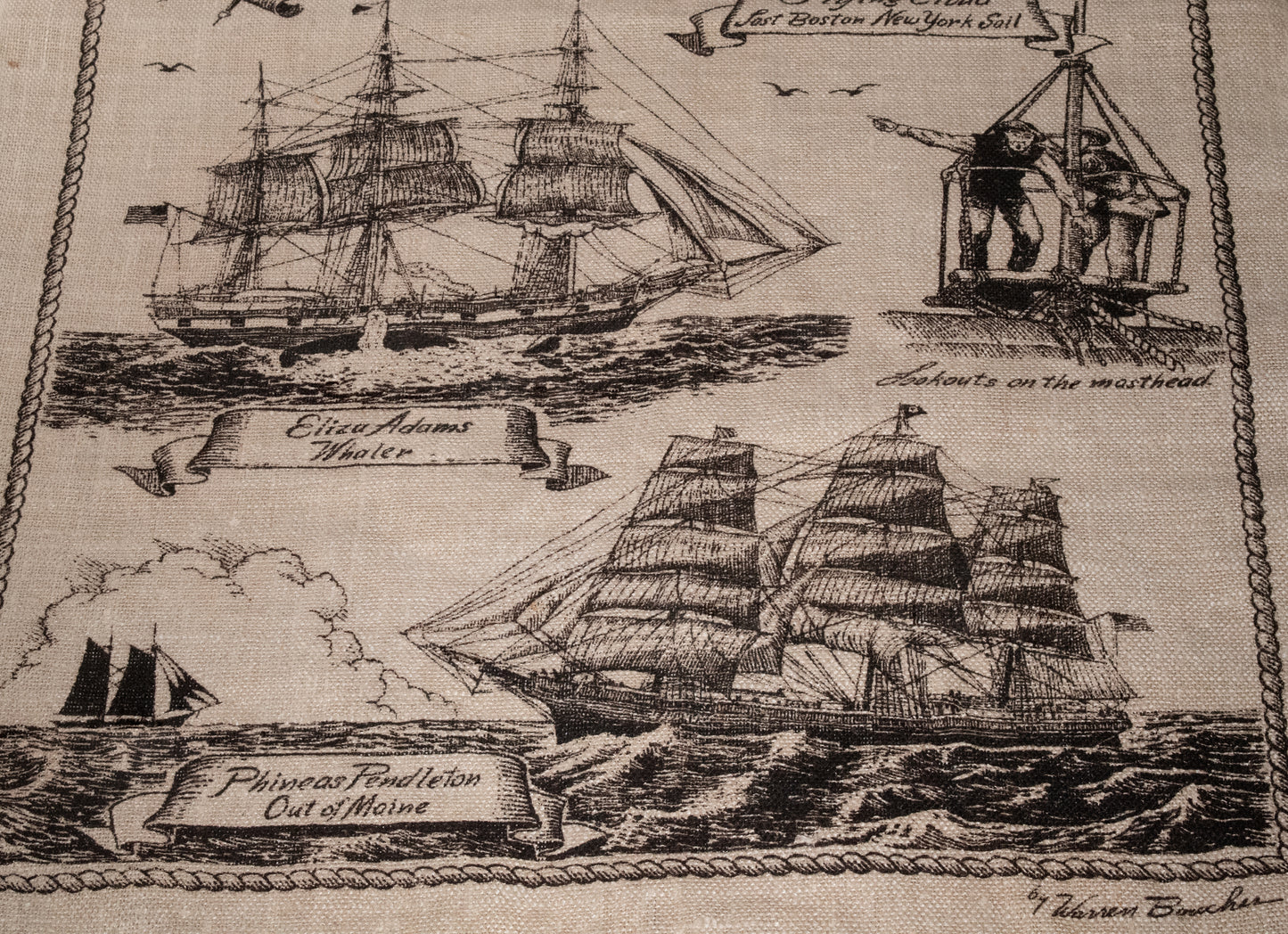Vintage New England Nautical Tea Towel
