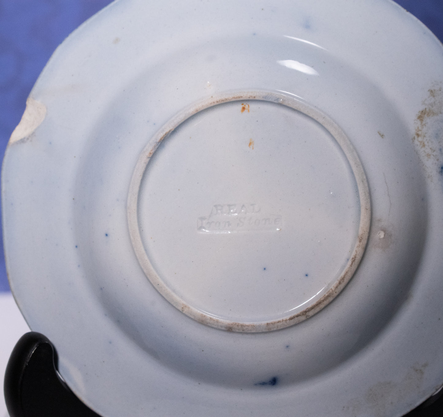 Furnival Ironstone Flow Blue Berry or Dessert Bowl
