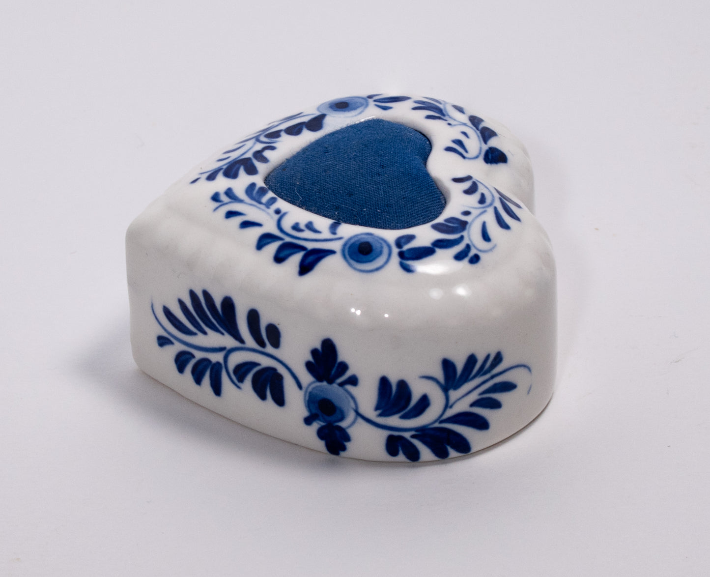 Delft Blue Heart Pincushion