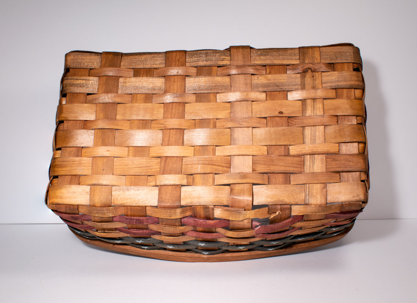 Handmade Stars and Stripes Woven Basket