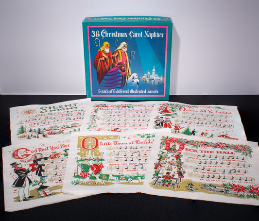 Boxed Set of Vintage Christmas Carol Napkins