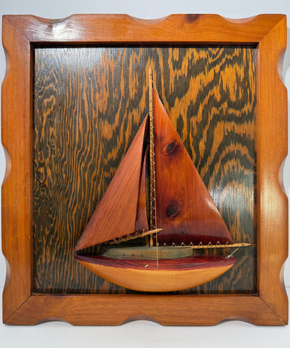 Handcrafted Wooden Sailboat Wall Décor from the Maine State Prison