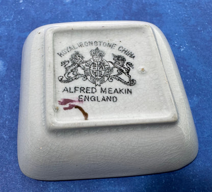 Alfred Meakin Royal Ironstone Copper Tea Leaf Butter Pat
