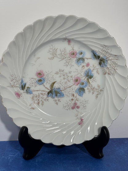 Set of 2 Carlsbad China Austria Pink & Blue Floral Plates