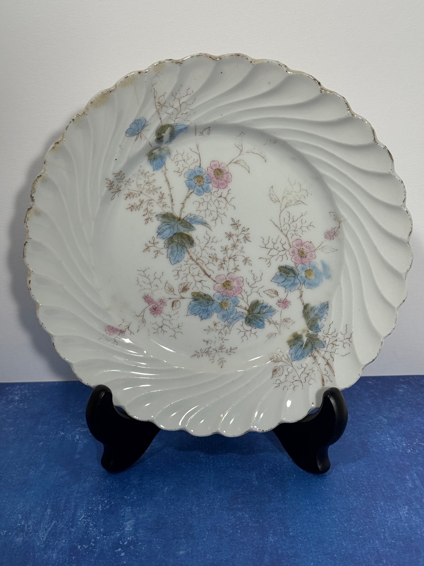 Set of 2 Carlsbad China Austria Pink & Blue Floral Plates