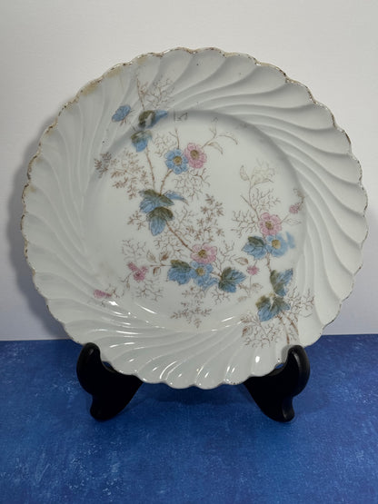 Set of 2 Carlsbad China Austria Pink & Blue Floral Plates