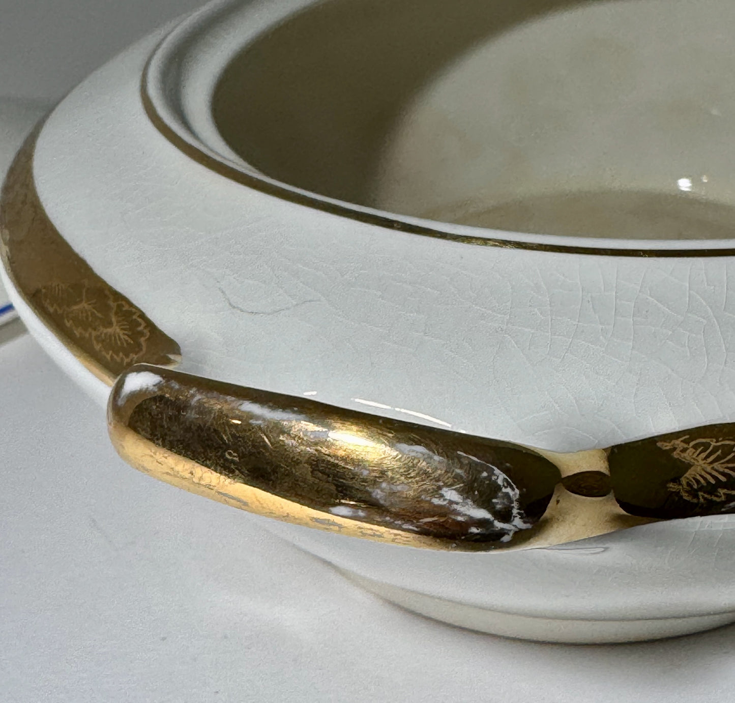 Saxon Gold and Blue Covered Serving Dish
