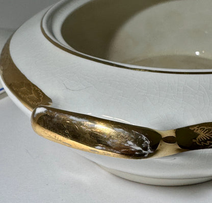 Saxon Gold and Blue Covered Serving Dish