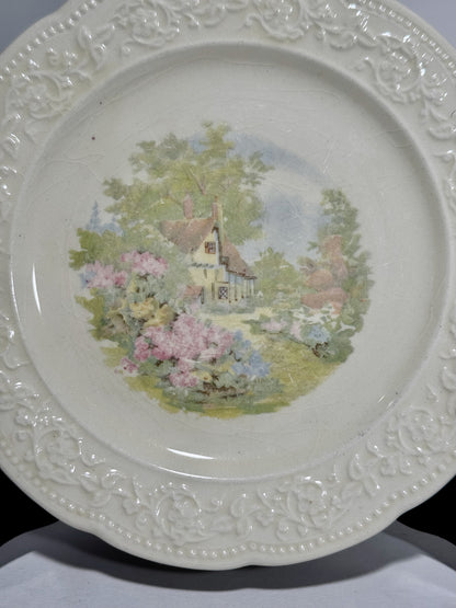 Set of 8 Edwin M. Knowles 33-4 and 34-7 Cottage Garden Flowers Dessert Plates