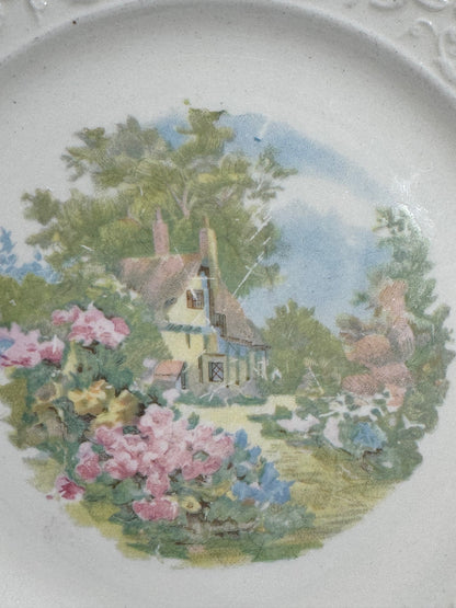 Set of 8 Edwin M. Knowles 33-4 and 34-7 Cottage Garden Flowers Dessert Plates