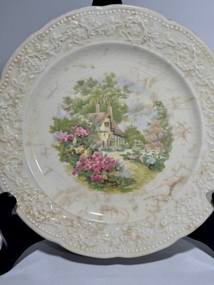 Set of 8 Edwin M. Knowles 33-4 and 34-7 Cottage Garden Flowers Dessert Plates