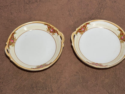 Set of 2 Hand-painted Nippon Butter Pats with Roses