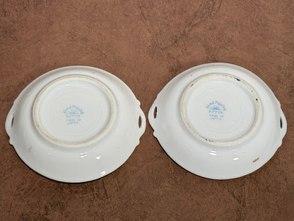 Set of 2 Hand-painted Nippon Butter Pats with Roses