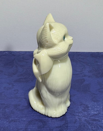Vintage Avon White Cat Blue Eyes Topaze Cologne Bottle