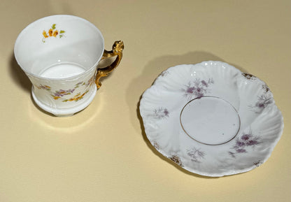 Antique German Carl Tielsch Embossed Floral Gilt Demitasse Cup