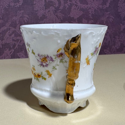 Antique German Carl Tielsch Embossed Floral Gilt Demitasse Cup