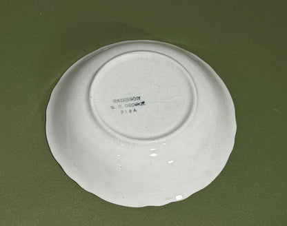 Set of 6 W.S. George Antique Radisson Green Lusterware Rose Berry Dessert Bowls