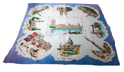 Vintage Silk Handkerchief London England Souvenir