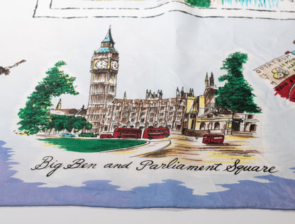 Vintage Silk Handkerchief London England Souvenir