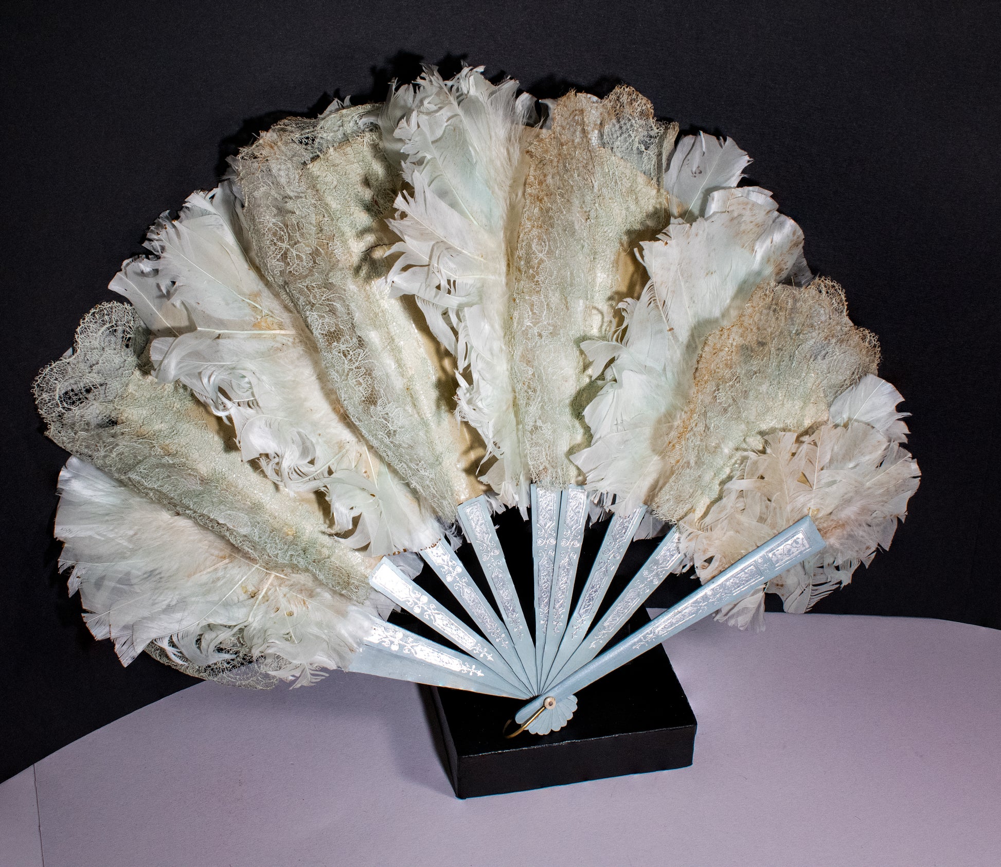 Fairwinds Cape Cod Pair of Antique Victorian Era Ostrich Feather Fans