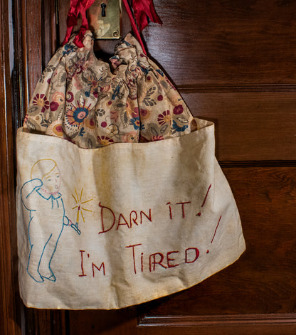 Vintage Handmade Embroidered Darning Bag
