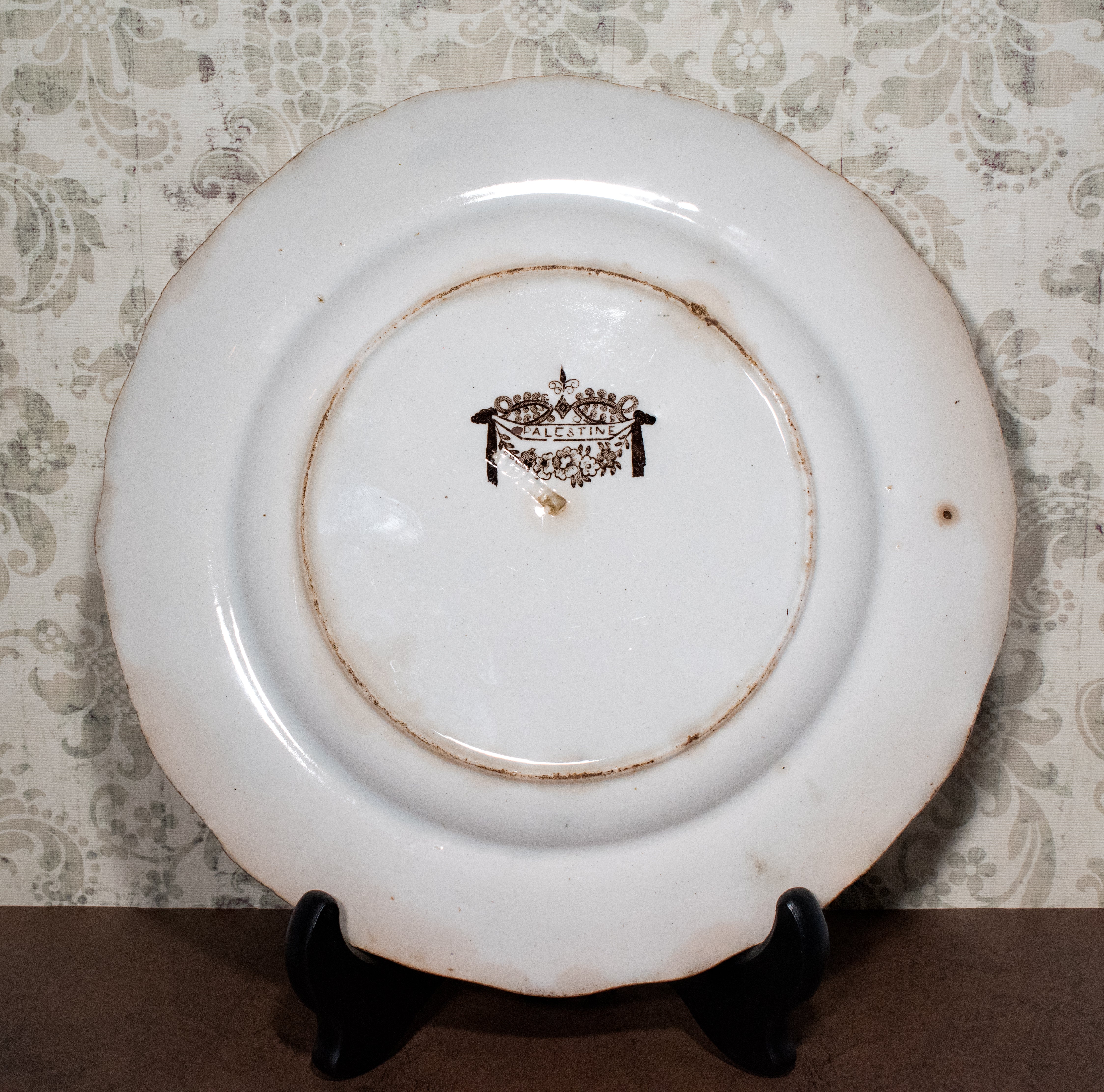 William Adams IV & Sons Palestine Brown Transferware Plate