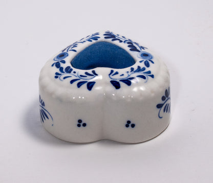 Delft Blue Heart Pincushion